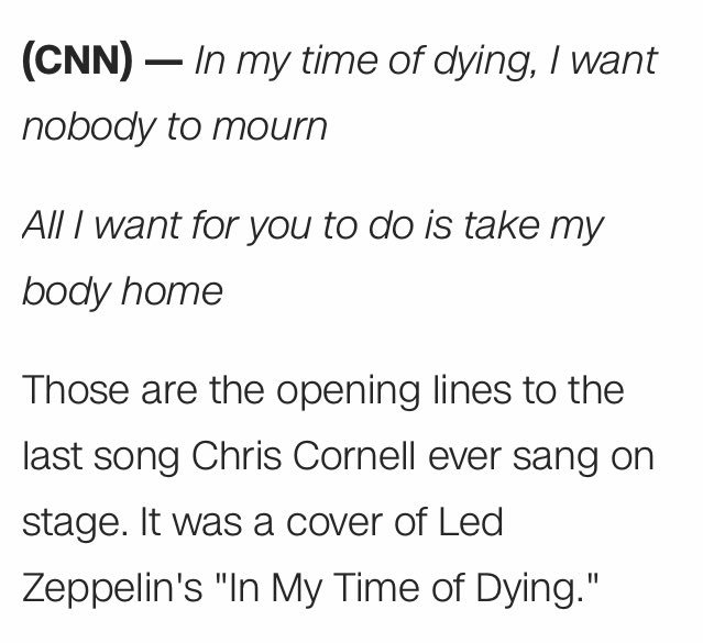 Chris Cornell's Last performance